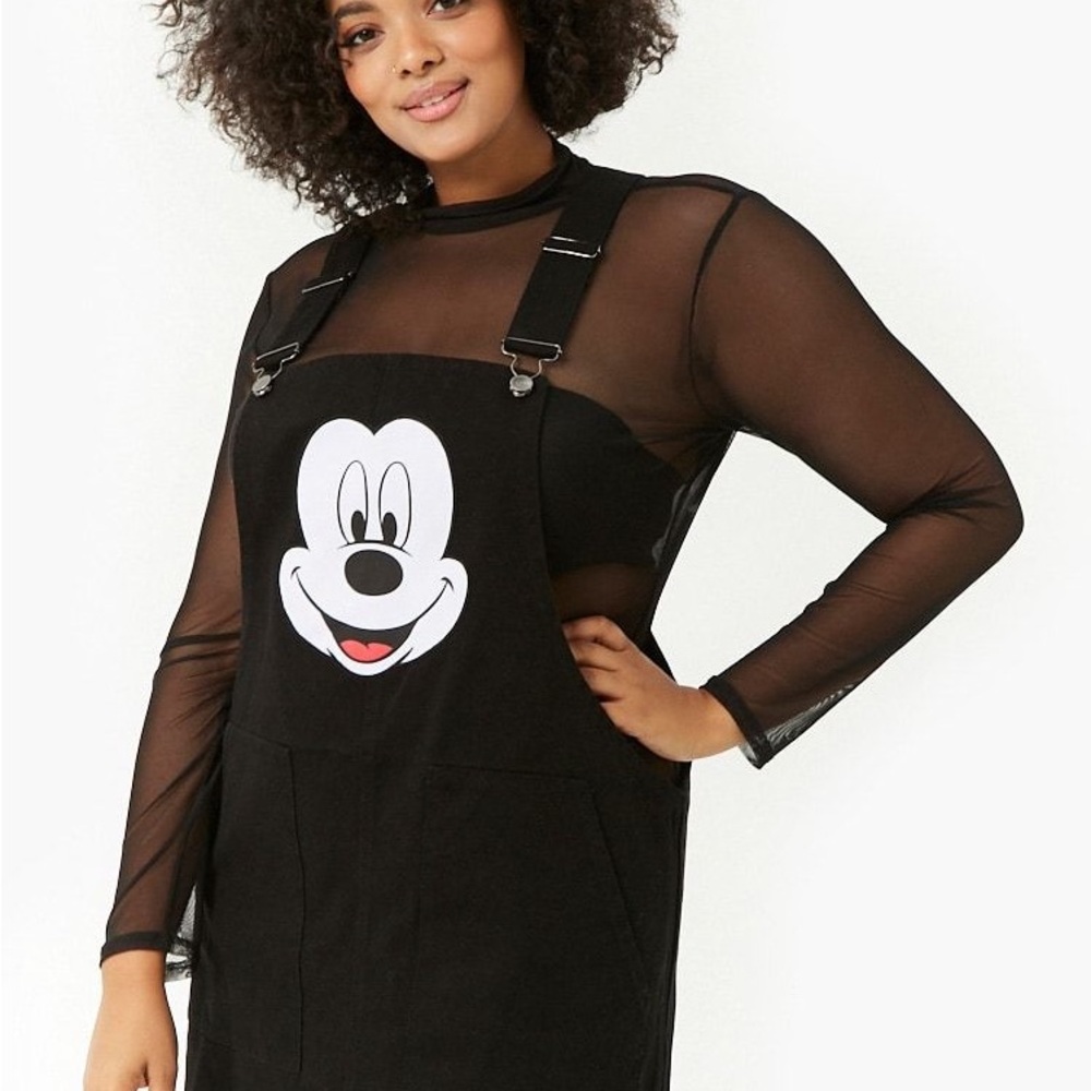 Disney Black Mickey Face Pinafore Skirt